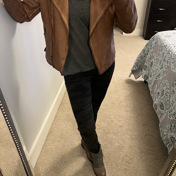 Bagatelle faux leather brown motorcycle jacket Size M - Picture 2 of 9